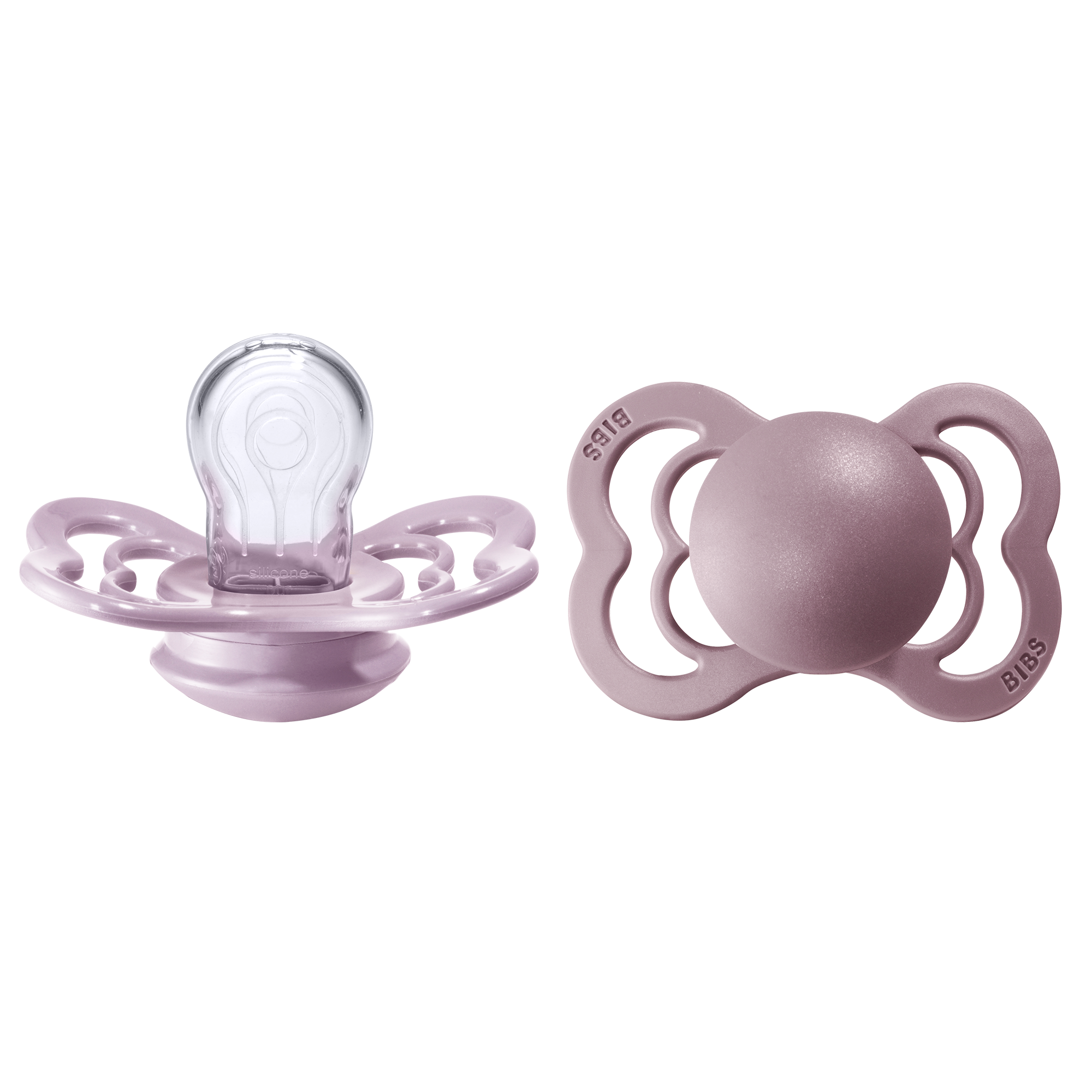 BIBS Supreme Nappar Silicone Dusky Lilac/Heather strl. 1 (0-6 månader) 2-pack