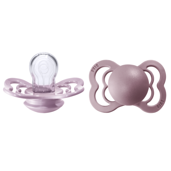 BIBS Supreme Nappar Silicone Dusky Lilac/Heather strl. 1 (0-6 månader) 2-pack