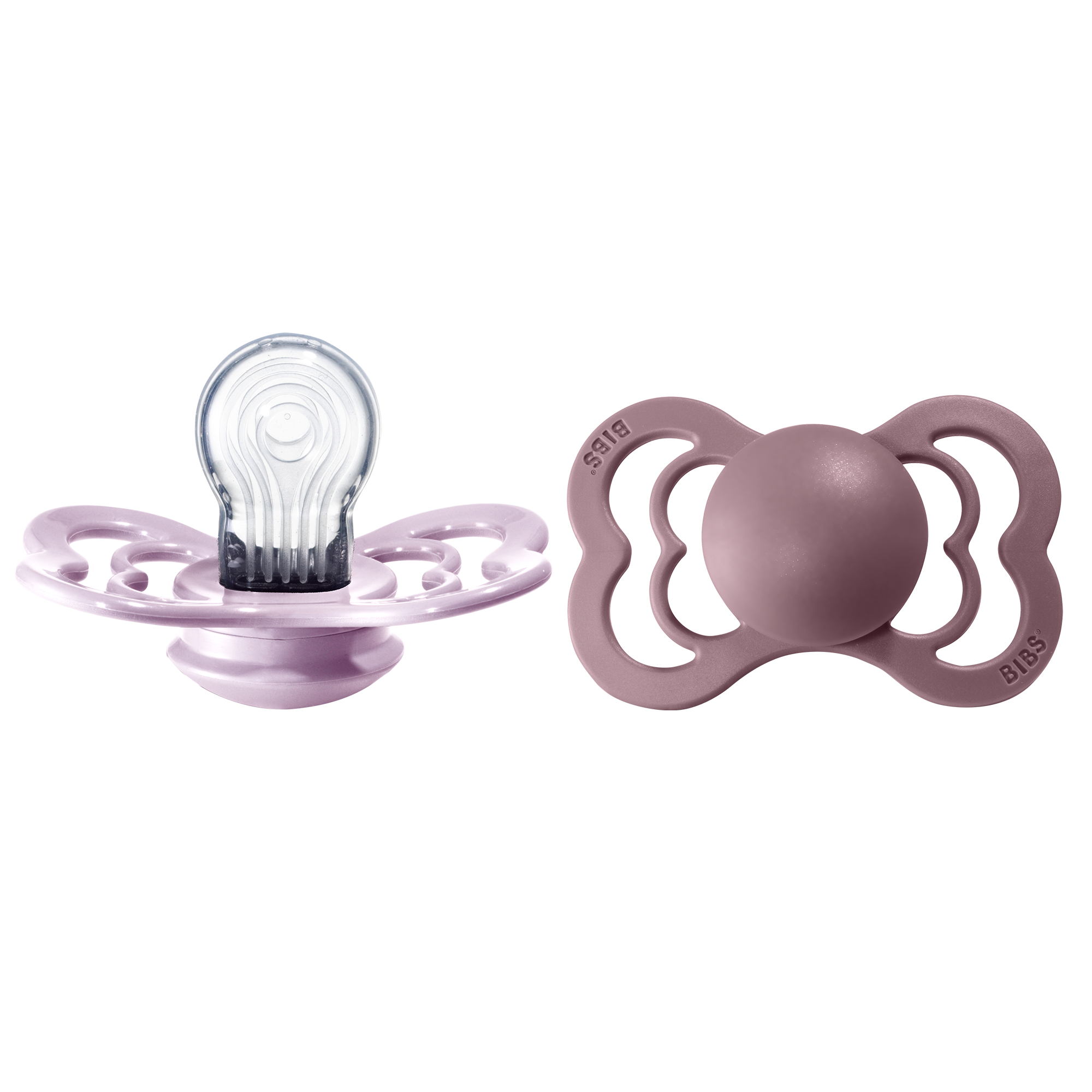 BIBS Supreme Nappar Silicone Dusky Lilac/Heather strl. 2 (6-18 månader) 2-pack