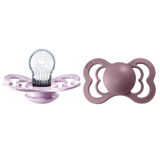 BIBS Supreme Nappar Silicone Dusky Lilac/Heather strl. 2 (6-18 månader) 2-pack