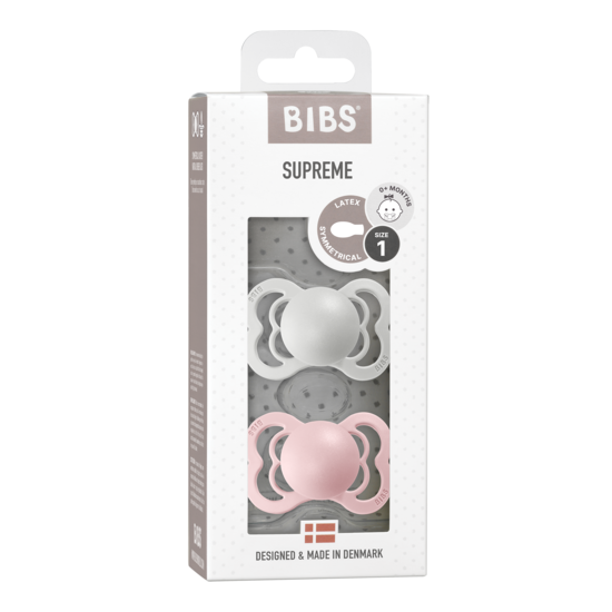 BIBS Supreme Nappar Latex Haze/Blossom strl. 1 (0-6 månader) 2-pack