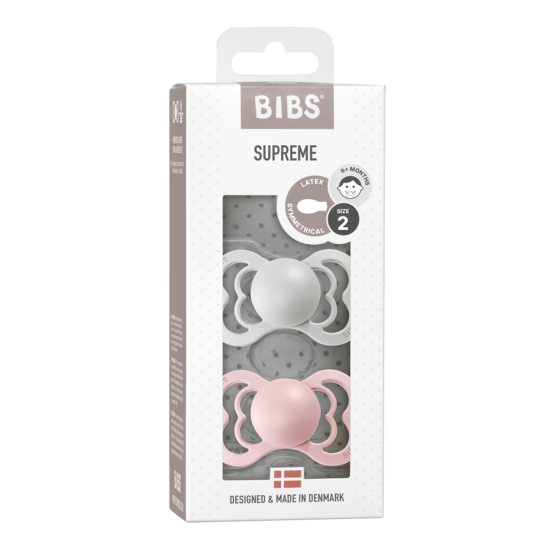 BIBS Supreme Nappar Latex Haze/Blossom strl. 2 (6-18 månader) 2-pack
