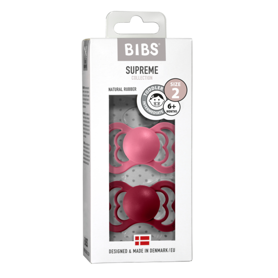 BIBS Supreme Nappar Latex Coral/Ruby strl. 2 (6-18 månader) 2-pack