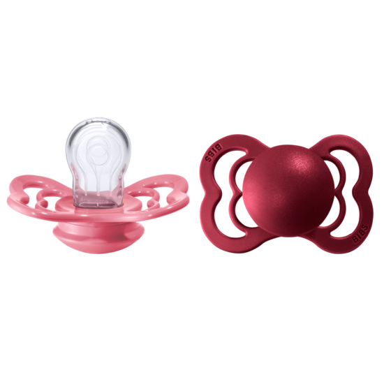 BIBS Supreme Nappar Silicone Coral/Ruby strl. 1 (0-6 månader) 2-pack