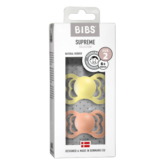 BIBS Supreme Nappar Latex Sunshine/Peach Sunset strl. 2 (6-18 månader) 2-pack
