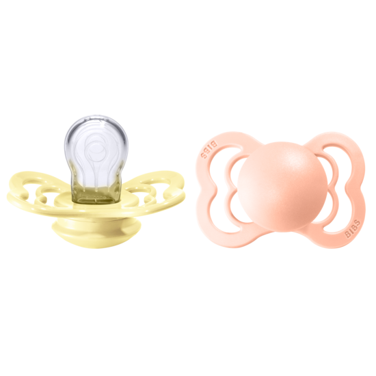 BIBS Supreme Nappar Silicone Sunshine/Peach Sunset strl. 1 (0-6 månader) 2-pack