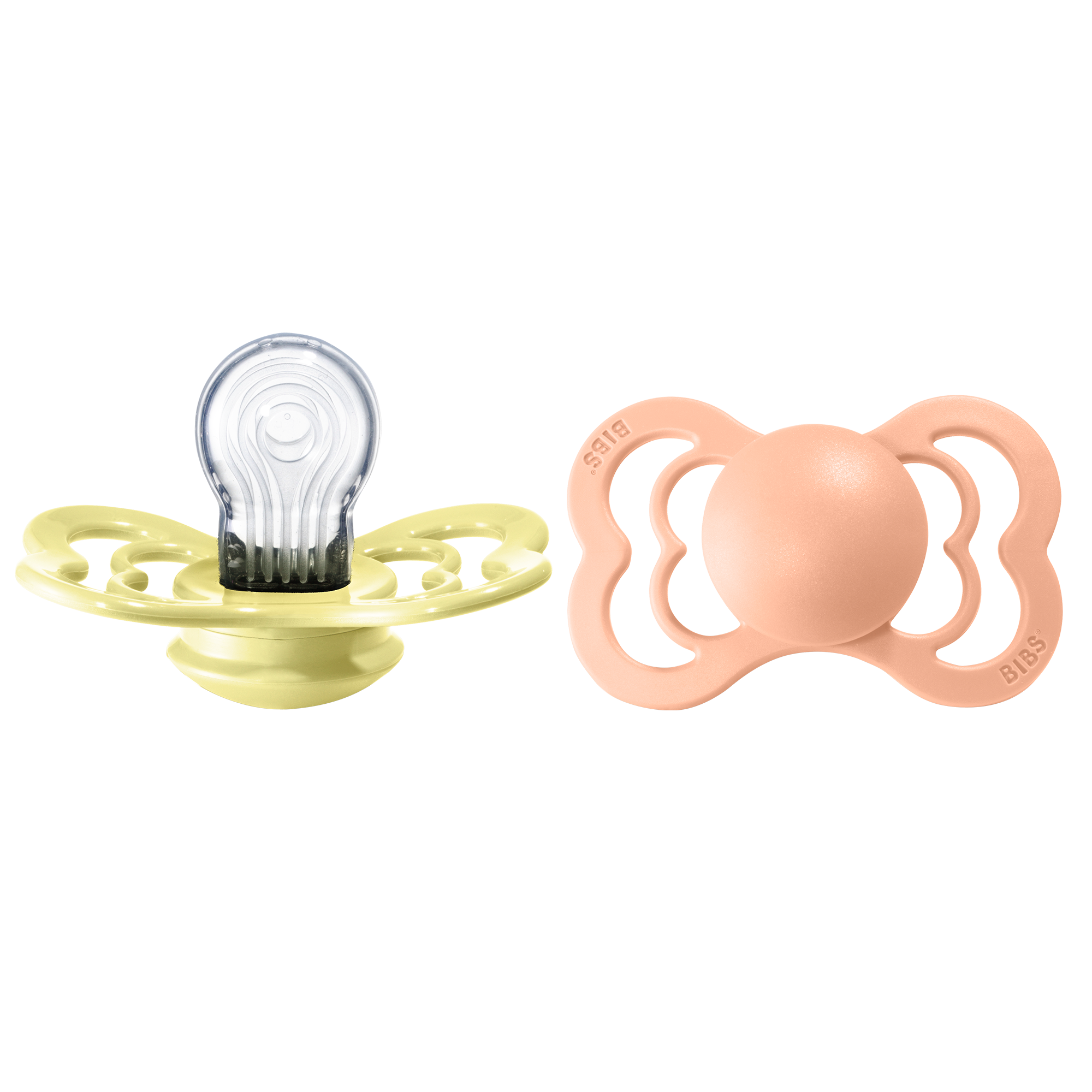 BIBS Supreme Nappar Silicone Sunshine/Peach Sunset strl. 2 (6-18 månader) 2-pack