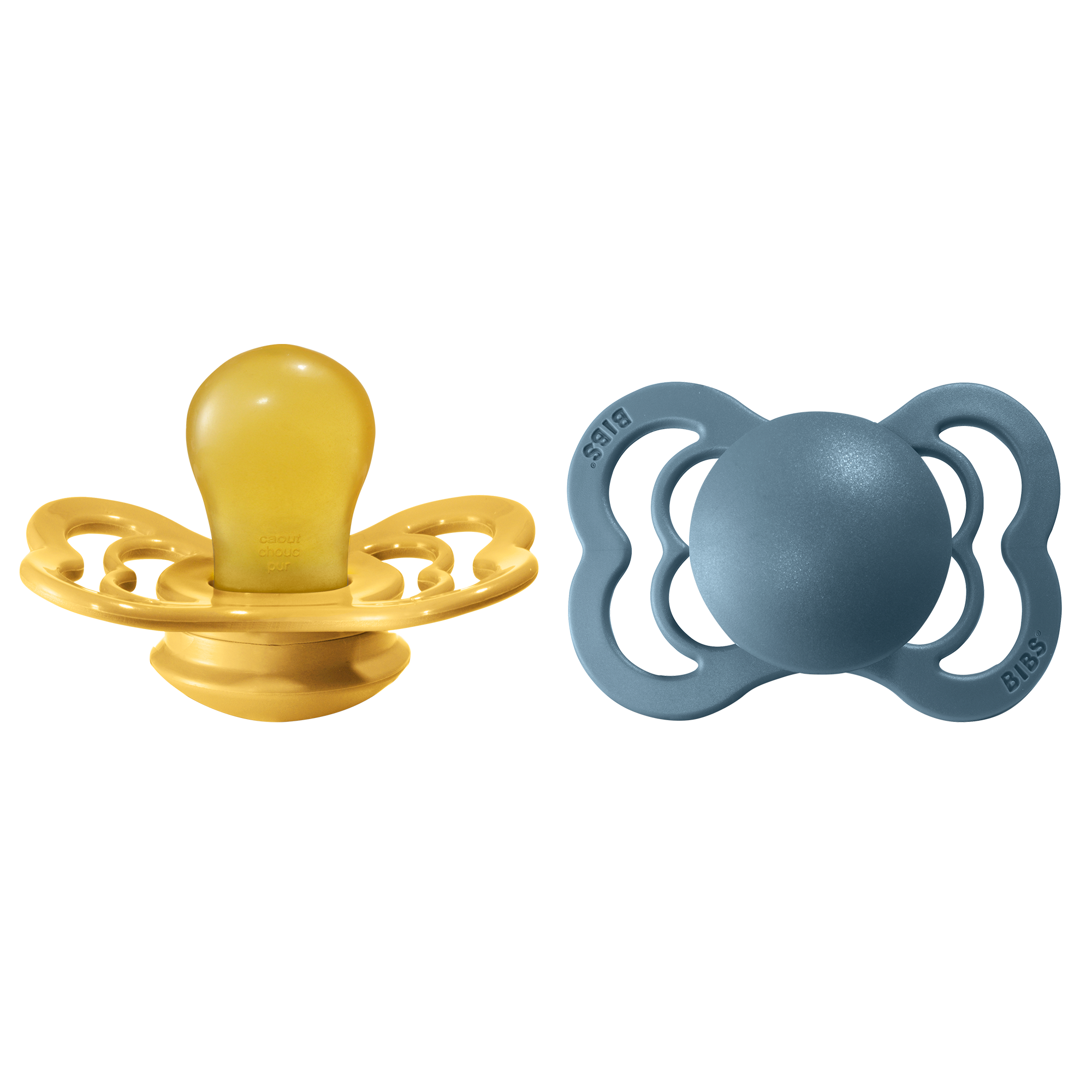 BIBS Supreme Nappar Latex Mustard/Petrol strl. 1 (0-6 månader) 2-pack