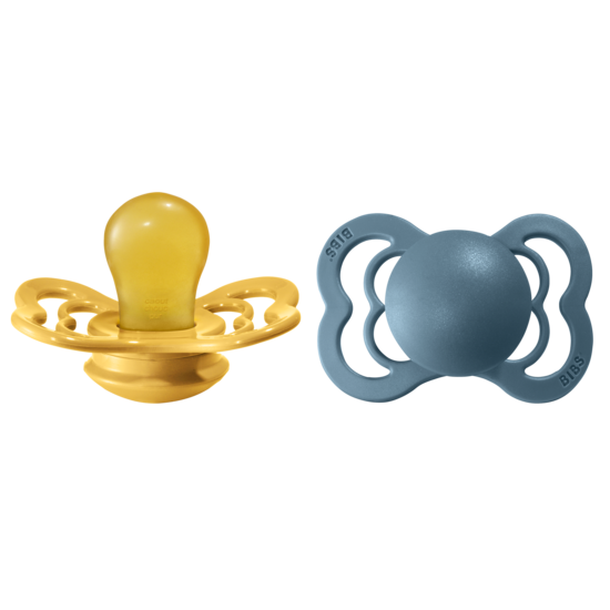 BIBS Supreme Nappar Latex Mustard/Petrol strl. 1 (0-6 månader) 2-pack