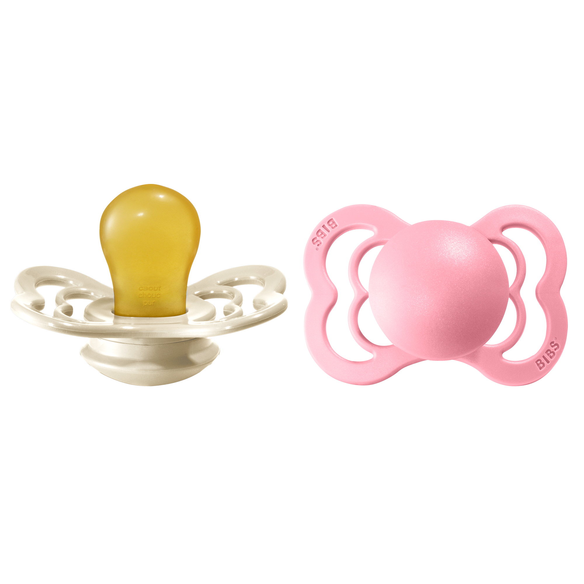 BIBS Supreme Nappar Latex Ivory/Baby Pink strl. 1 (0-6 månader) 2-pack