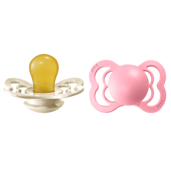 BIBS Supreme Nappar Latex Ivory/Baby Pink strl. 1 (0-6 månader) 2-pack
