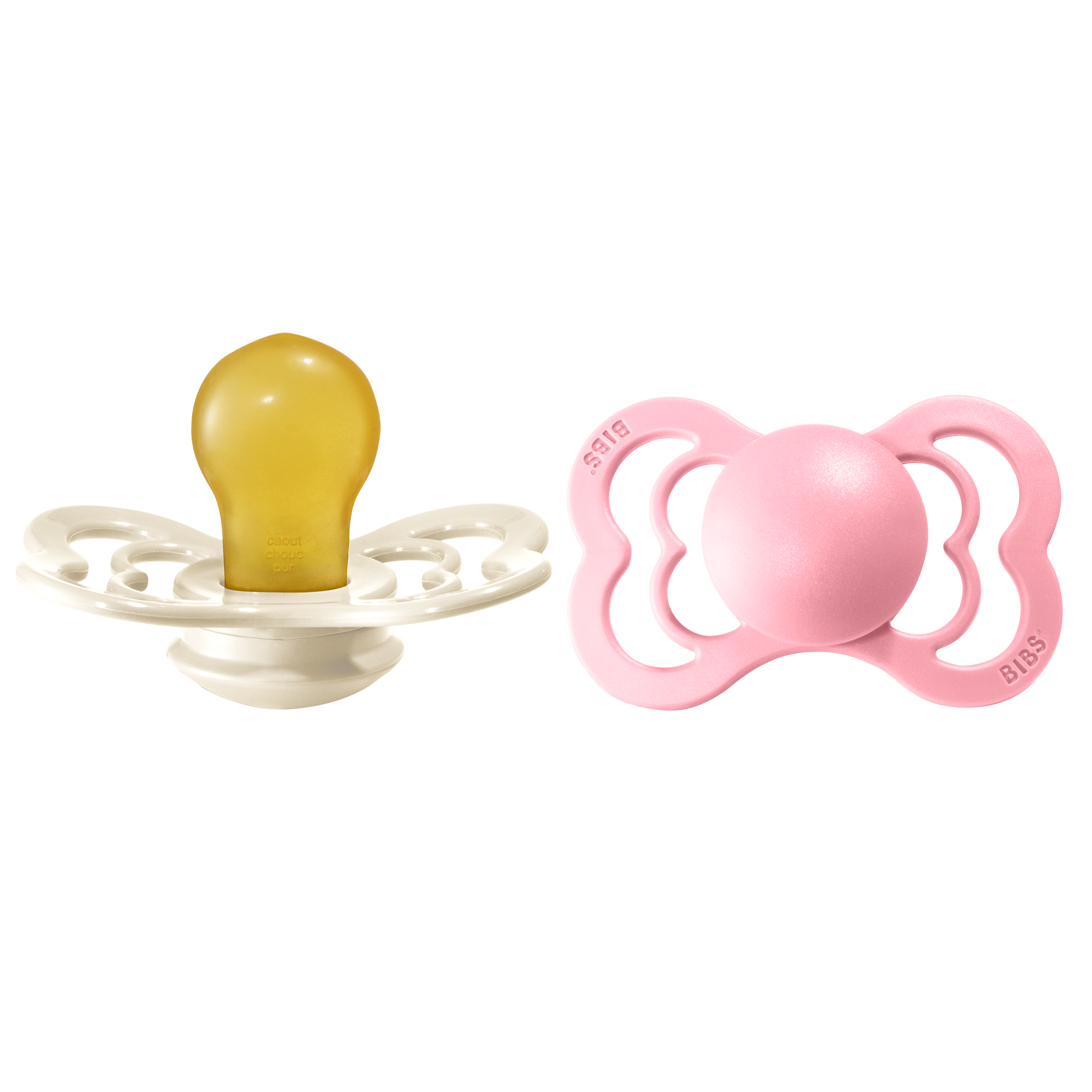 BIBS Supreme Nappar Latex  Ivory/Baby Pinkstrl. 2 (6-18 månader) 2-pack