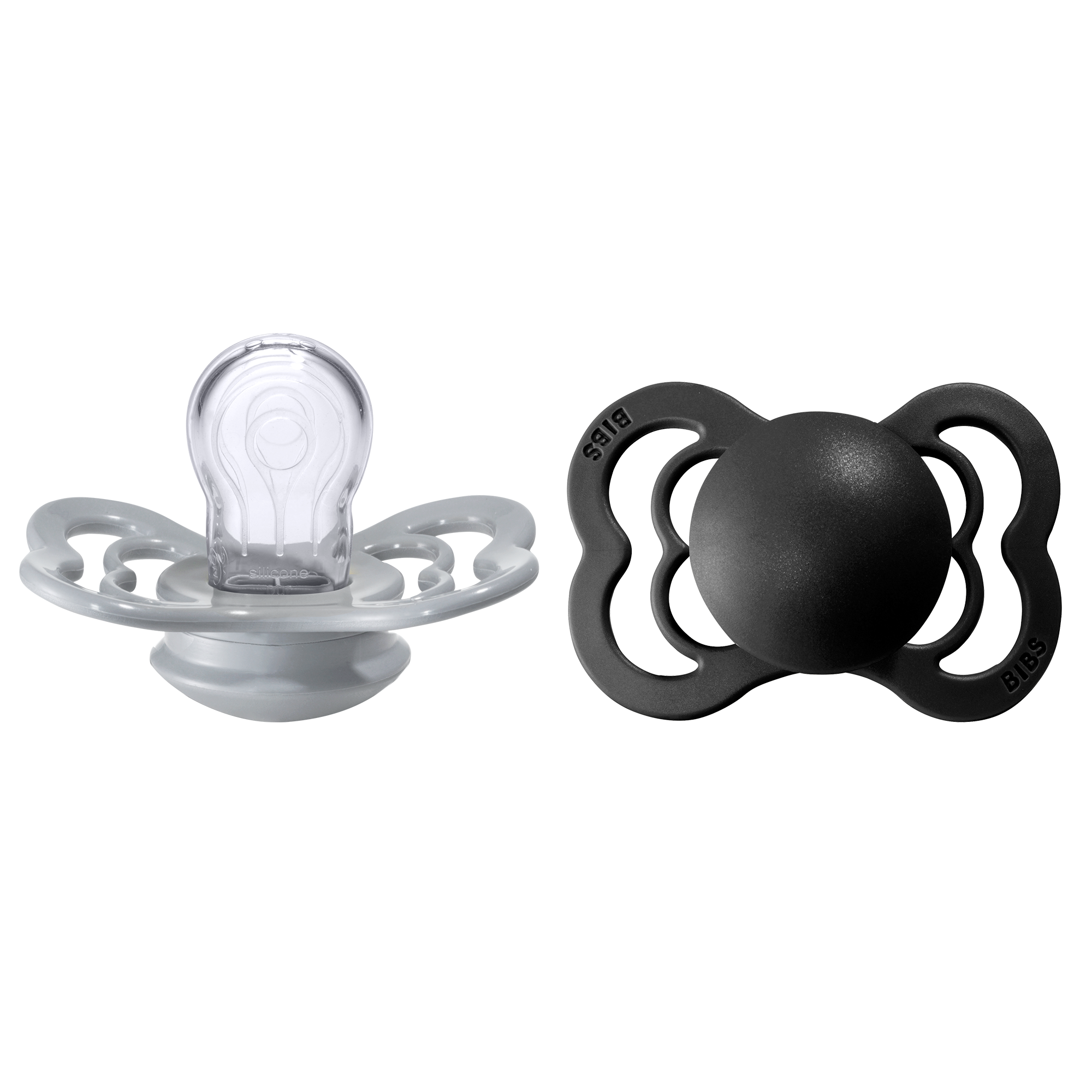 BIBS Supreme Silicone Size 1 Cloud/Black 2-pack