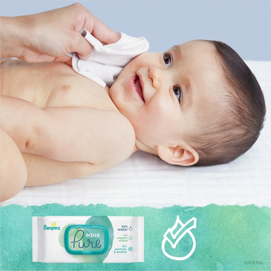 Pampers Aqua Pure Tvättservetter 3x48 st