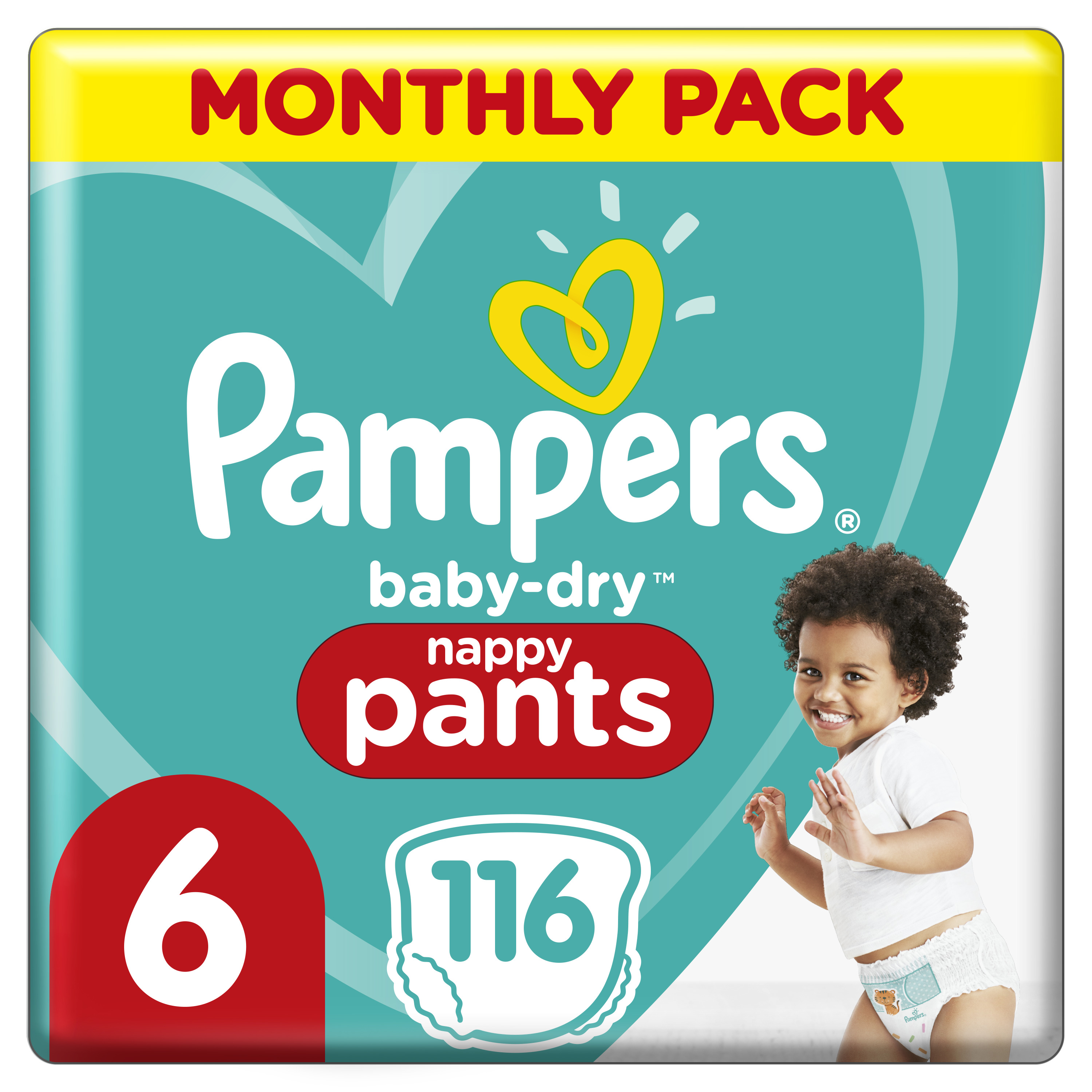 Pampers Baby-Dry Byxblöjor Storlek 6, 116 Blöjor, 15kg+