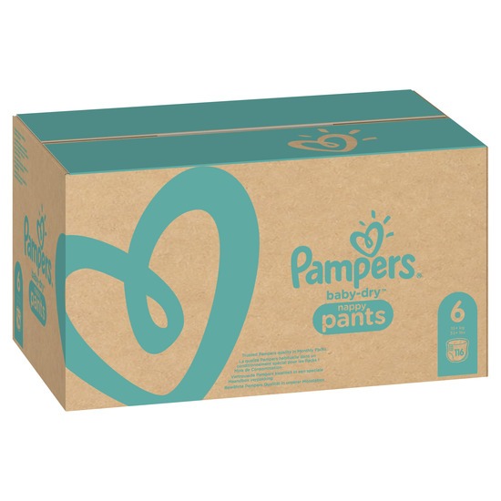Pampers Baby-Dry Byxblöjor Storlek 6, 116 Blöjor, 15kg+