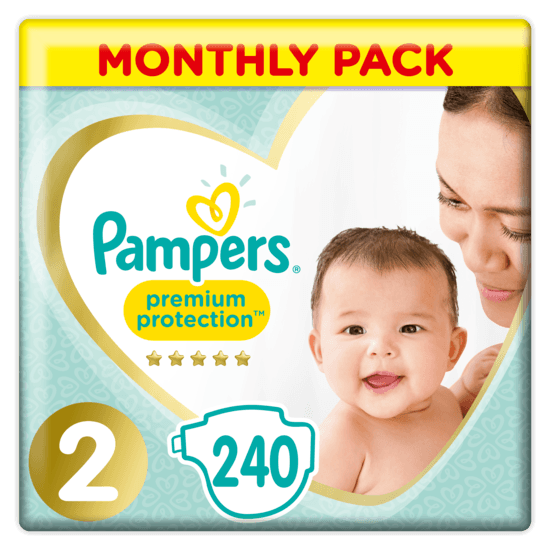 Pampers Premium Protection Storlek 2 , 240 st Blöjor, 4kg-8kg