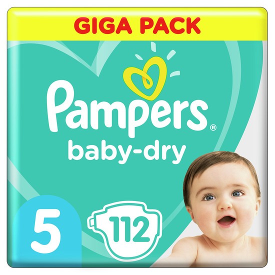 Pampers Baby-Dry Storlek 5, 112 Blöjor, 11-16kg