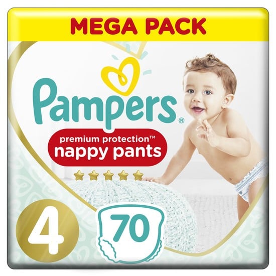 Pampers Premium Protection Byxblöjor Storlek 4, 70 Blöjor, 9-14kg