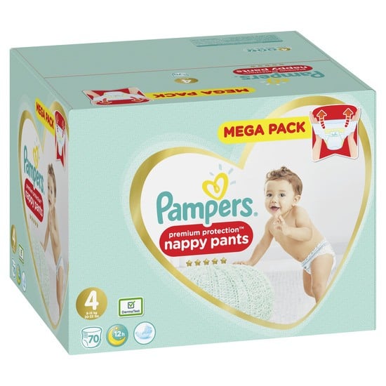 Pampers Premium Protection Byxblöjor Storlek 4, 70 Blöjor, 9-14kg