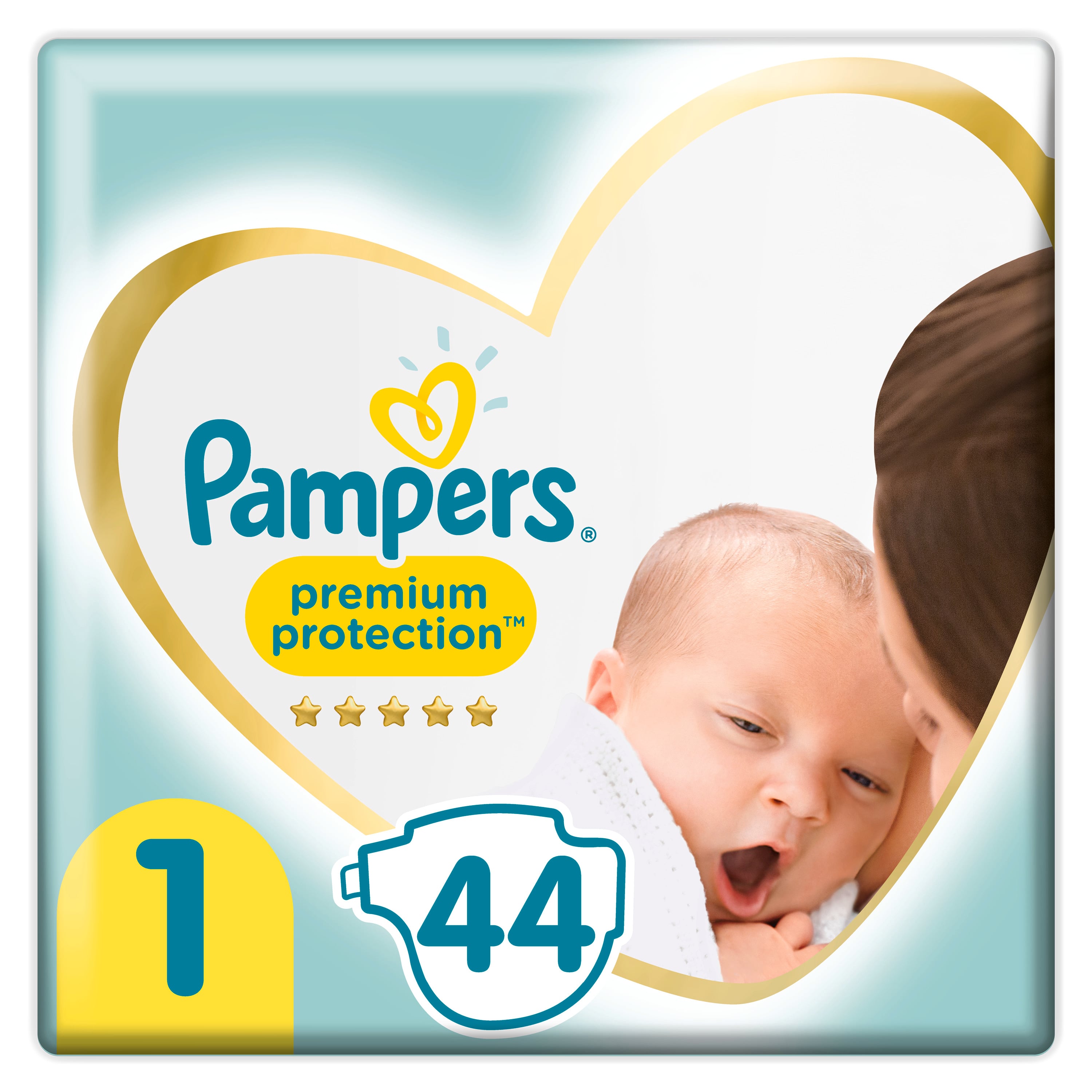 Pampers Premium Protection Storlek 1 , 44 st Blöjor, 2kg-5kg