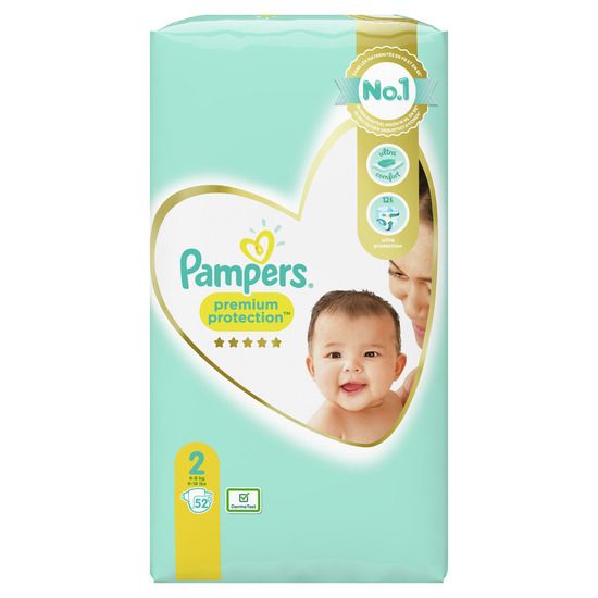 Pampers Premium Protection Storlek 2 , 52 st Blöjor, 4kg-8kg