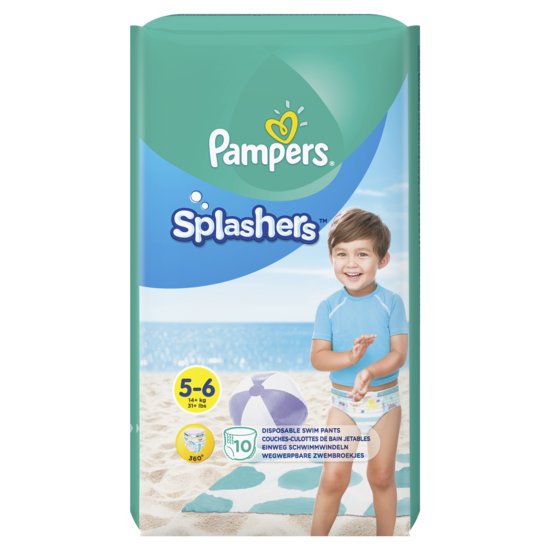 Pampers Splashers storlek 5-6, 10 badblöjor