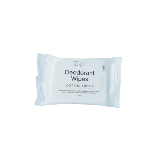 Topz Cosmetics Deodorant Wipes Cotton Fresh 15 st