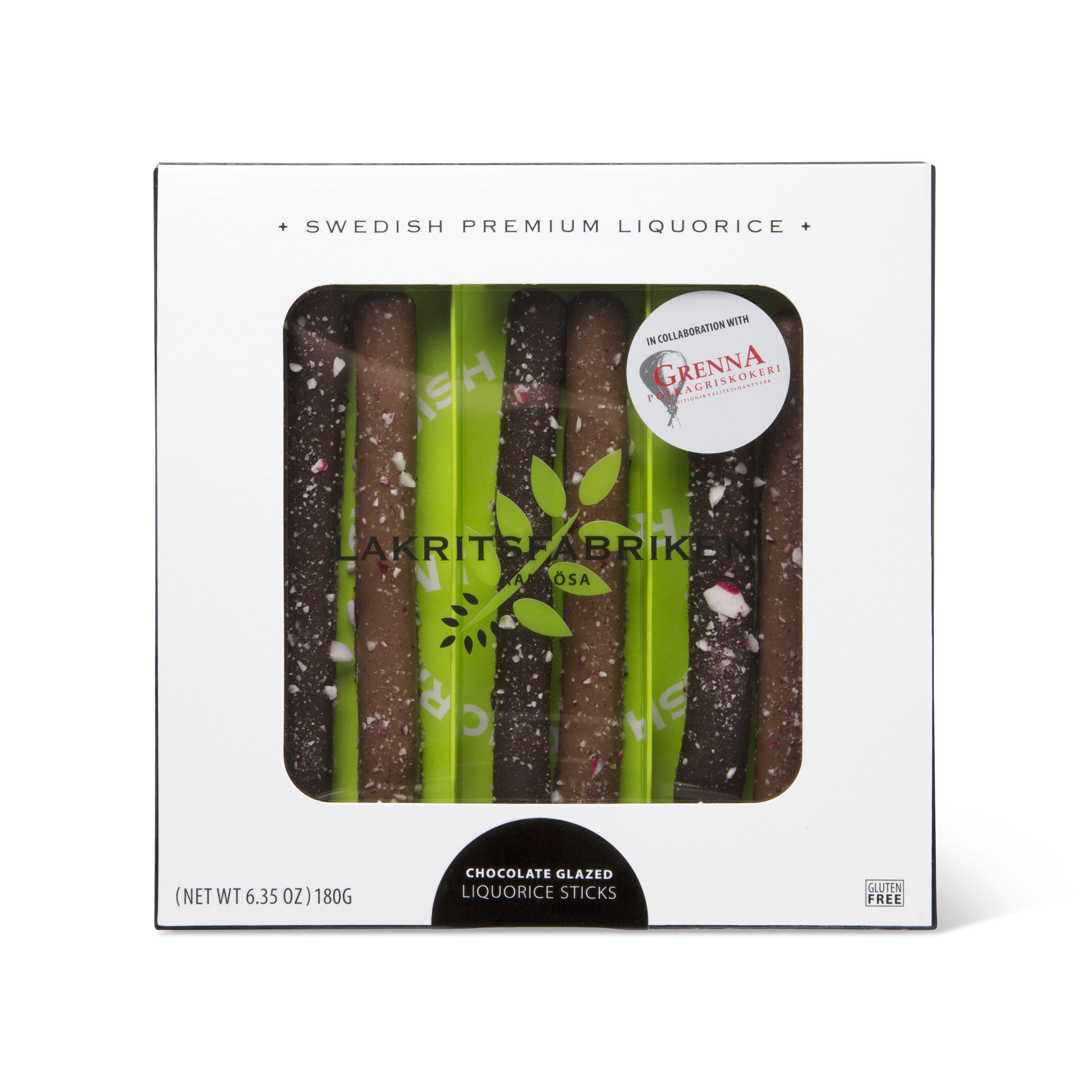 Lakritsfabriken Chocolate Glazed liquorice Sticks Polka 180 g