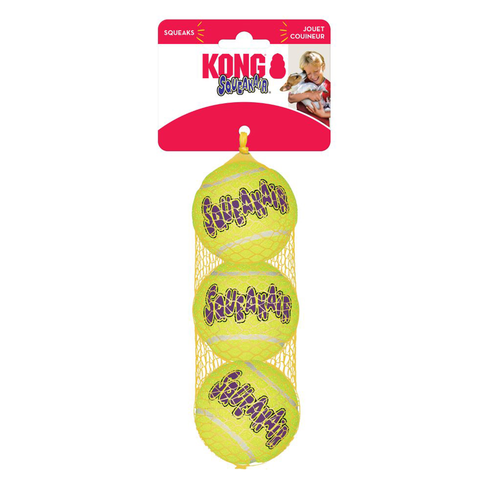 Kong Air Squeaker Tennisboll 3-pack