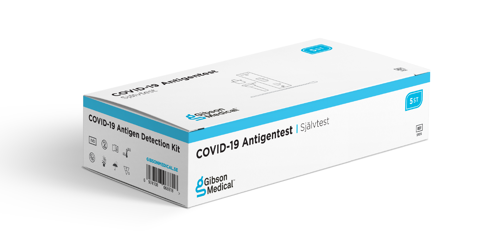 Gibson Medical Covid Självtest Pågående Infektion 5-pack