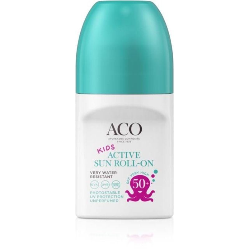 ACO Sun Kids Active Roll-on SPF50+ Parfymfri 50 ml