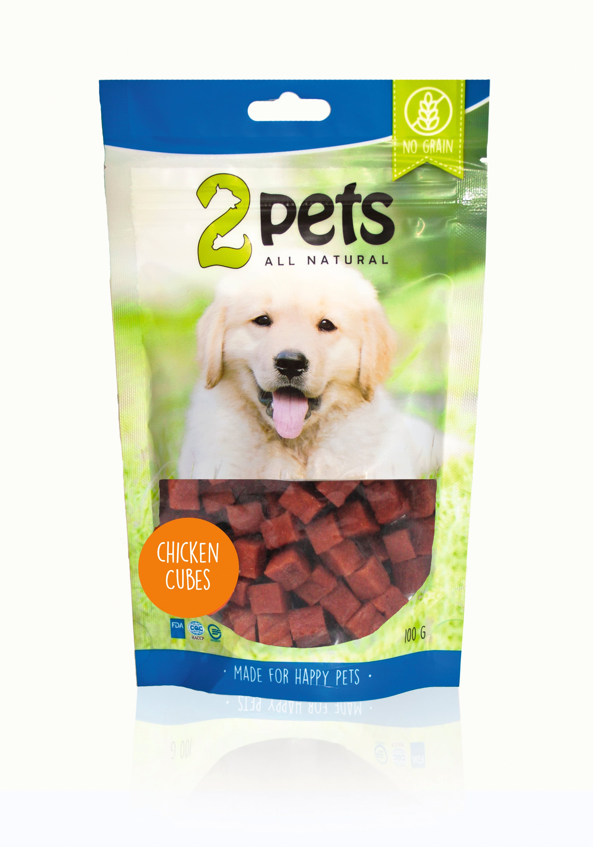 2pets Dogsnack Chicken Cubes 100 g