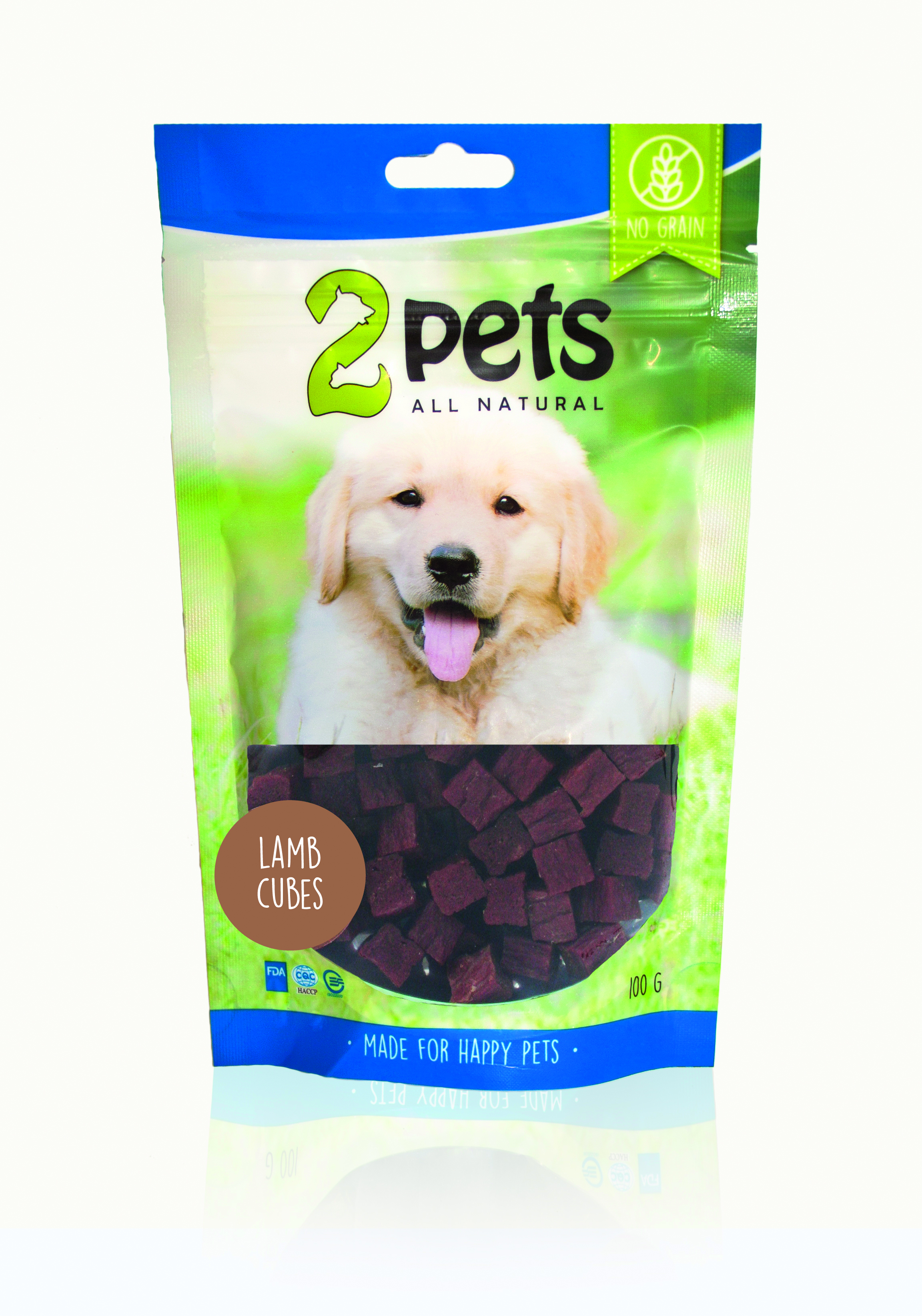 2pets Dogsnack Lamb Cubes 100 g
