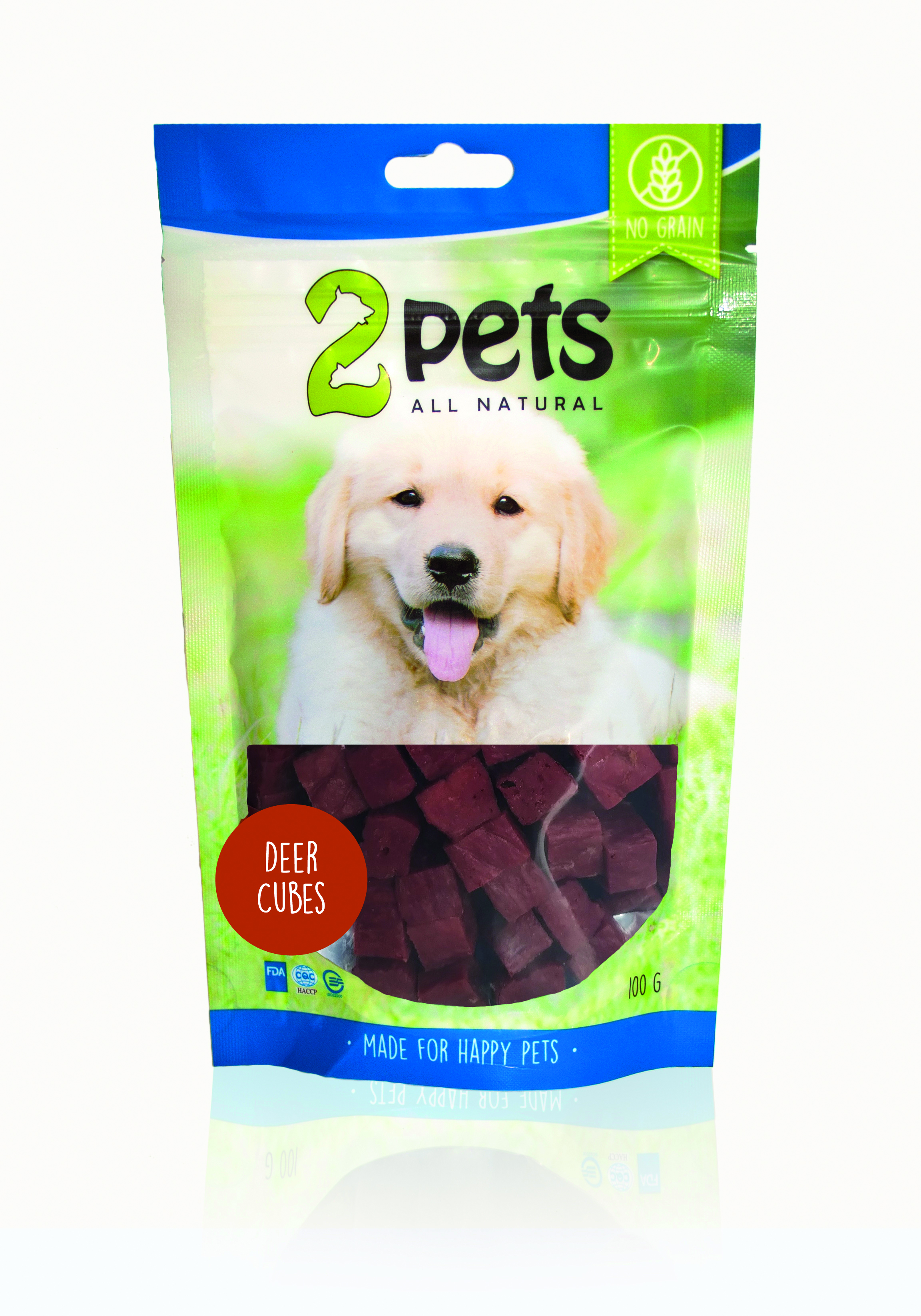2pets Dogsnack Deer Cubes 100 g