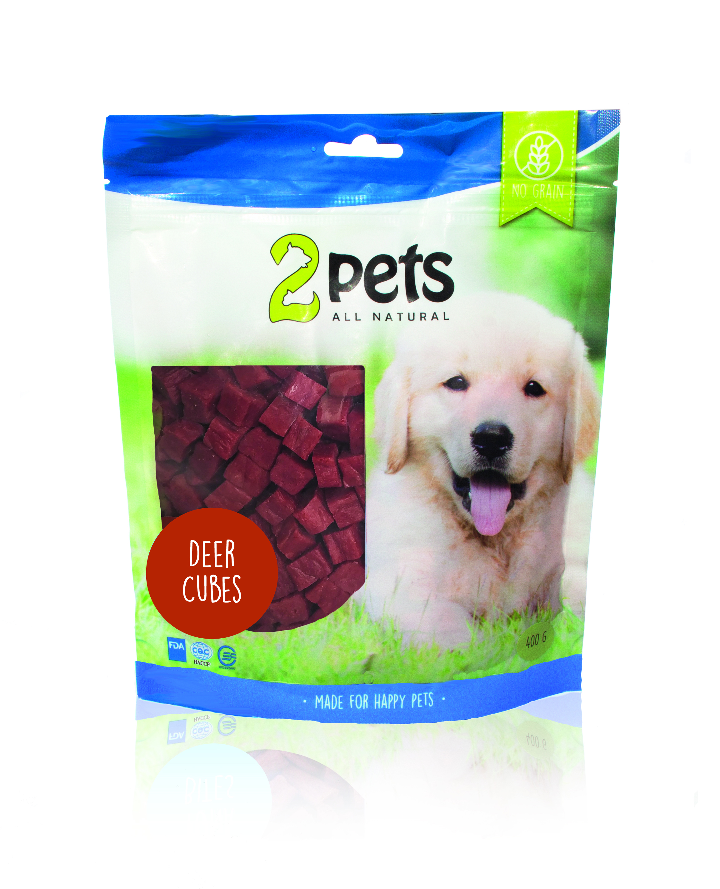 2pets Dogsnack Deer Cubes 400 g