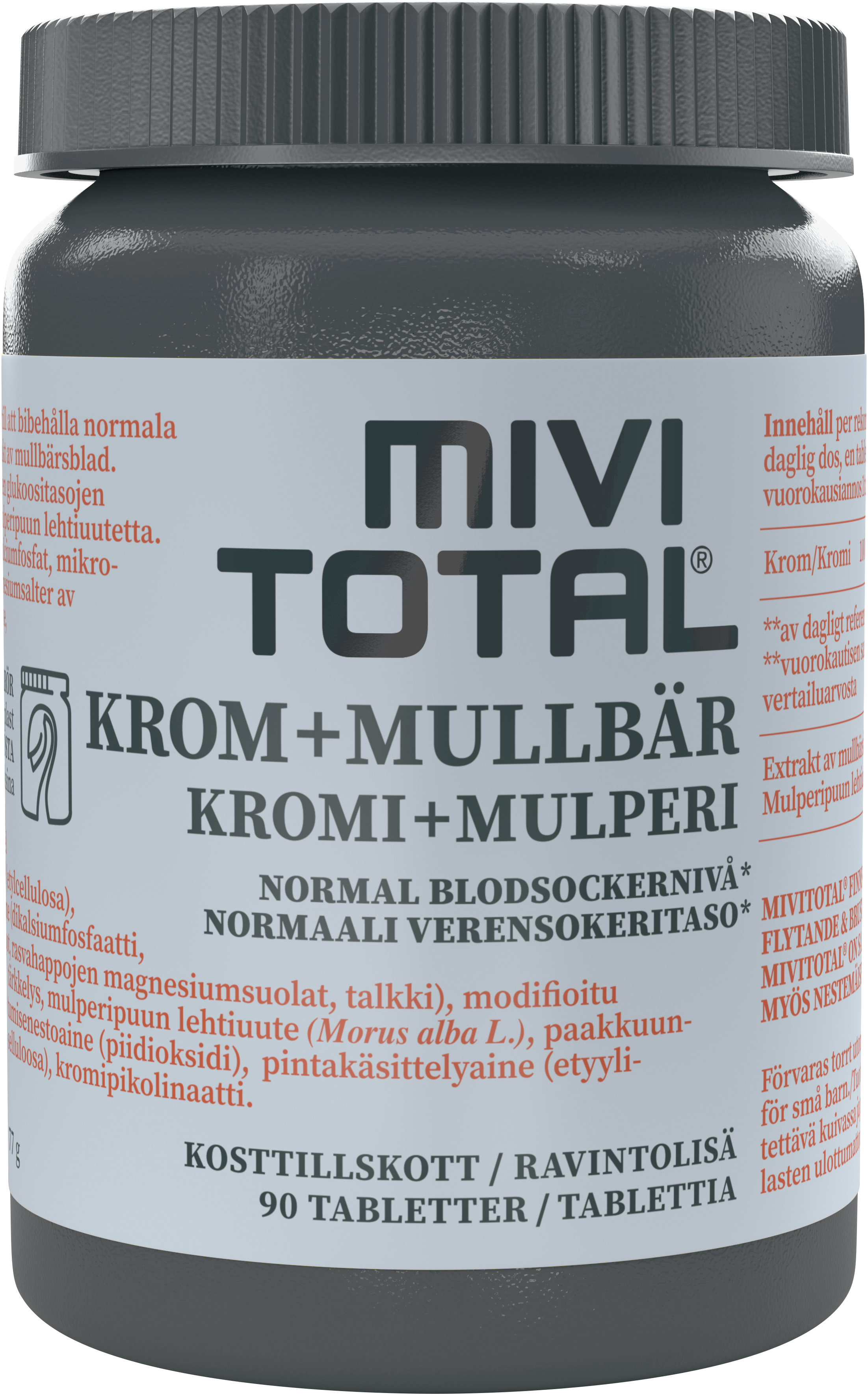 Mivitotal Krom Mullbär 90 tabletter