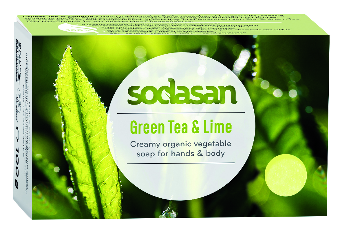 Sodasan Grönt Te & Lime EKO Tvål 100 g