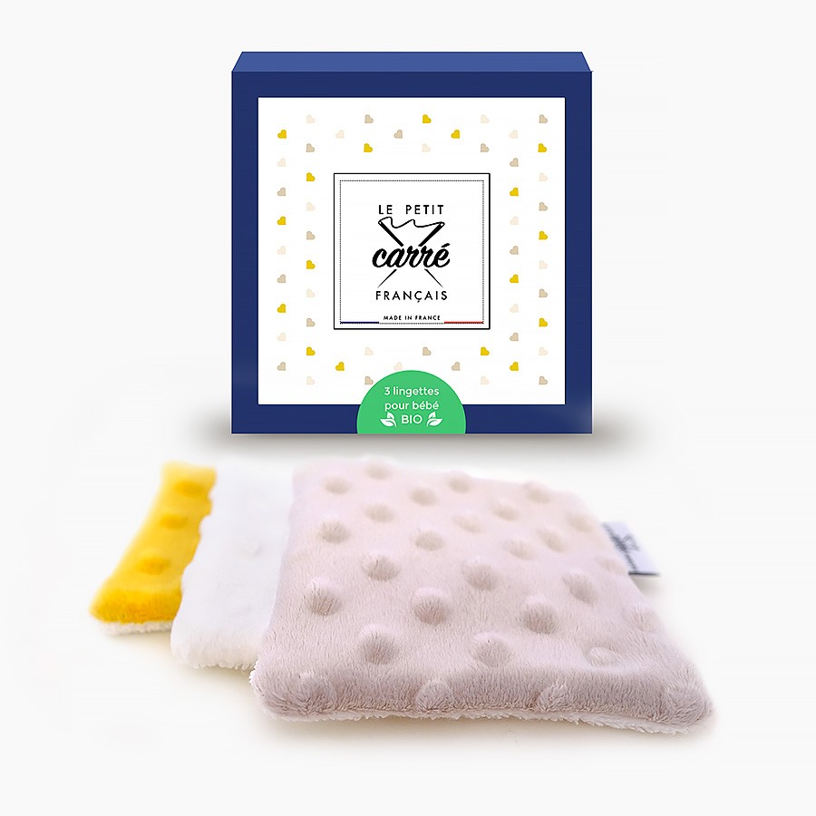 Le petit carré Français Ekologiska Babywipes Yellow Mix 3-pack