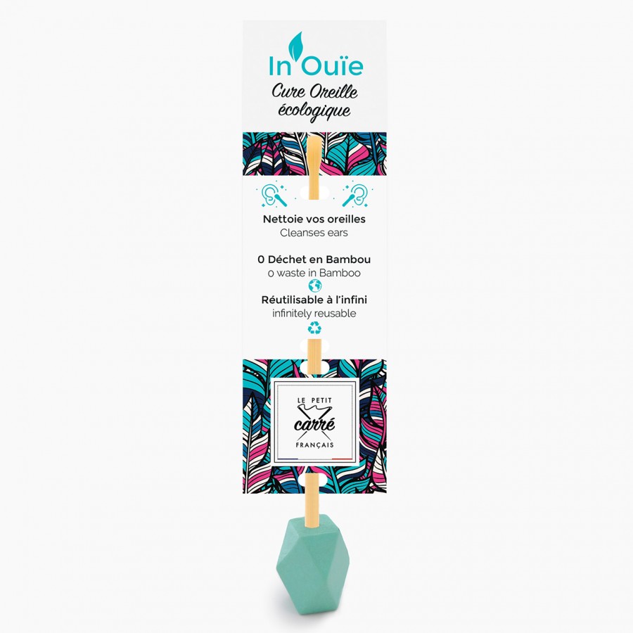 Le petit carré Français Ekologisk Örontops i Bambu Turquoise