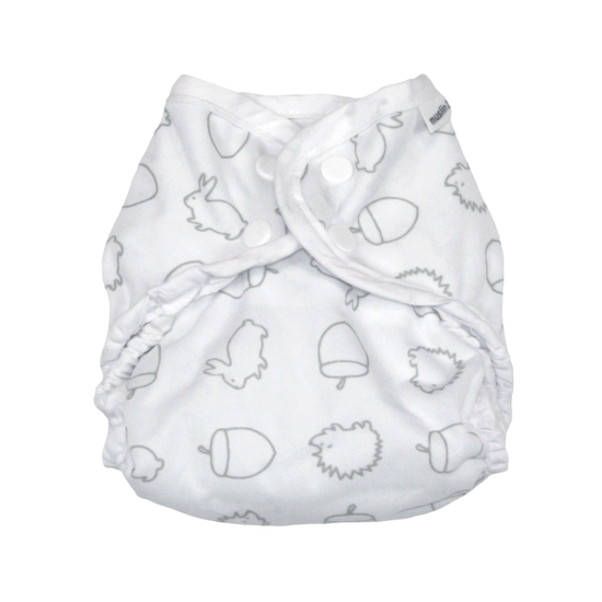 MuslinZ Tygblöja White woodland print stl 1