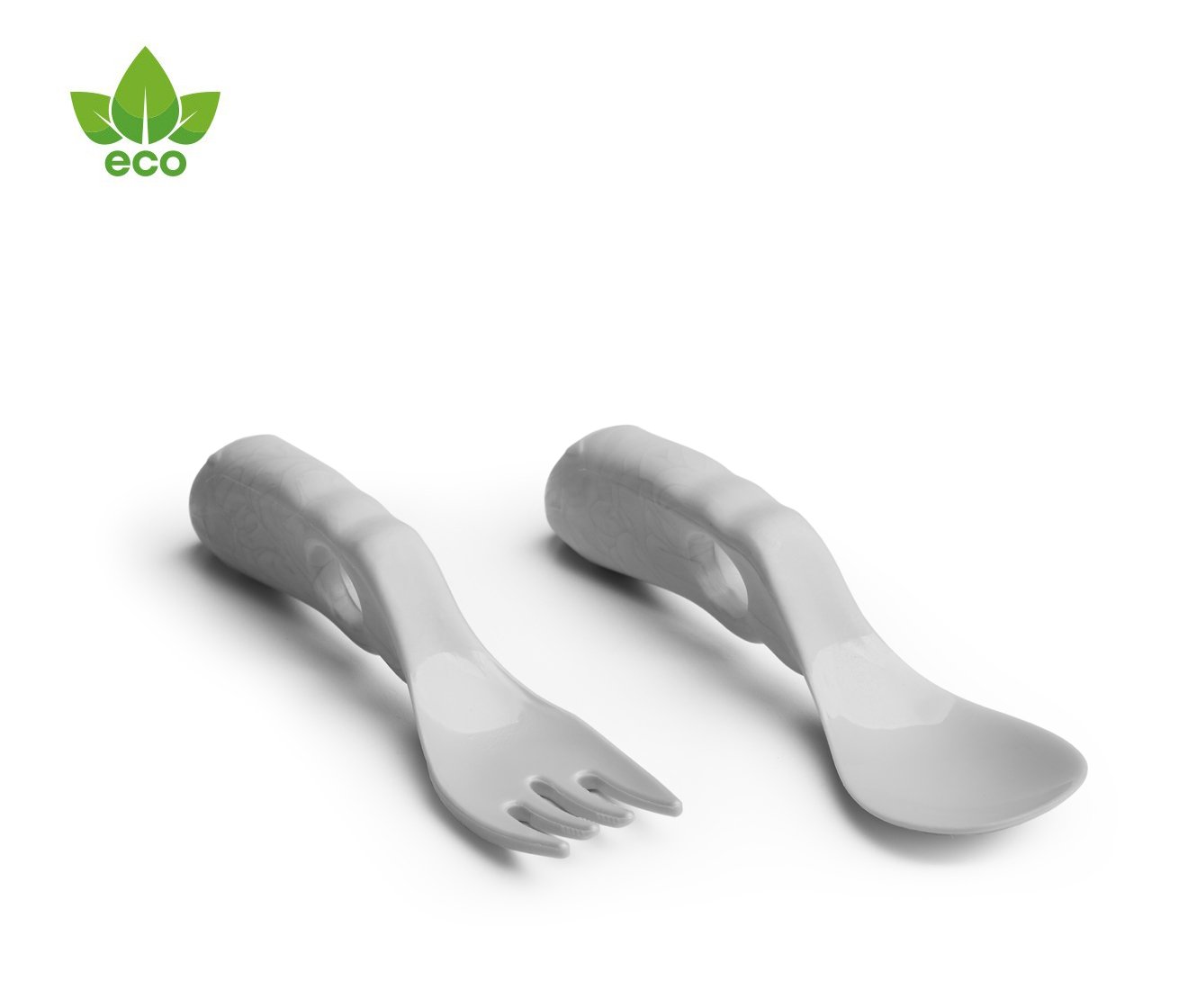 Herobility Eco Baby Spoon & Fork - Mist Gray