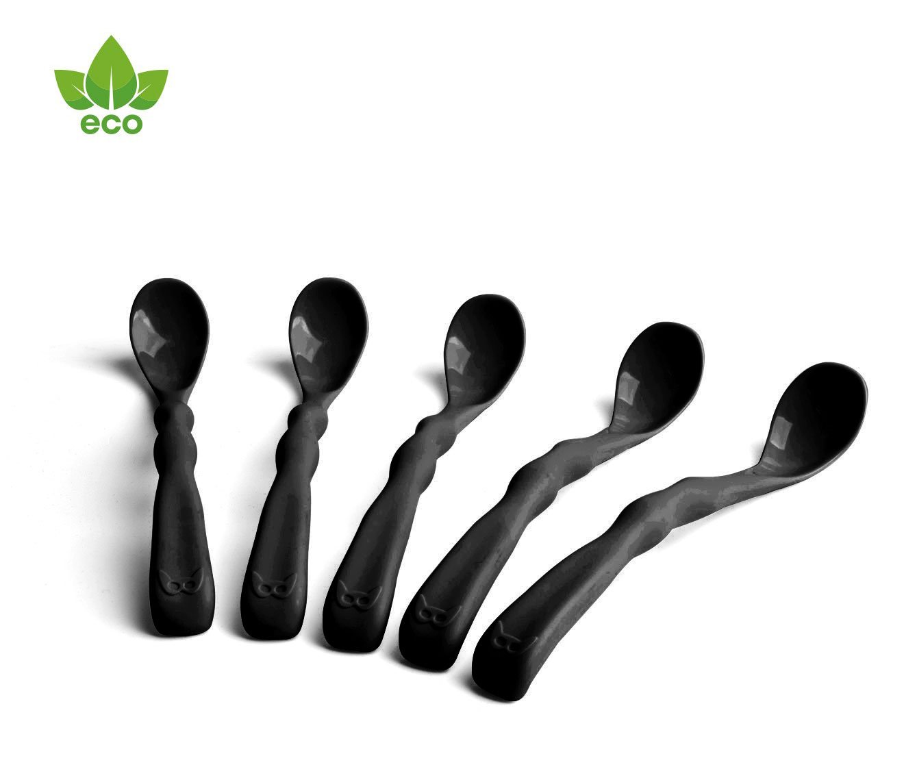 Herobility Eco Feeding Spoon Black 5-pack