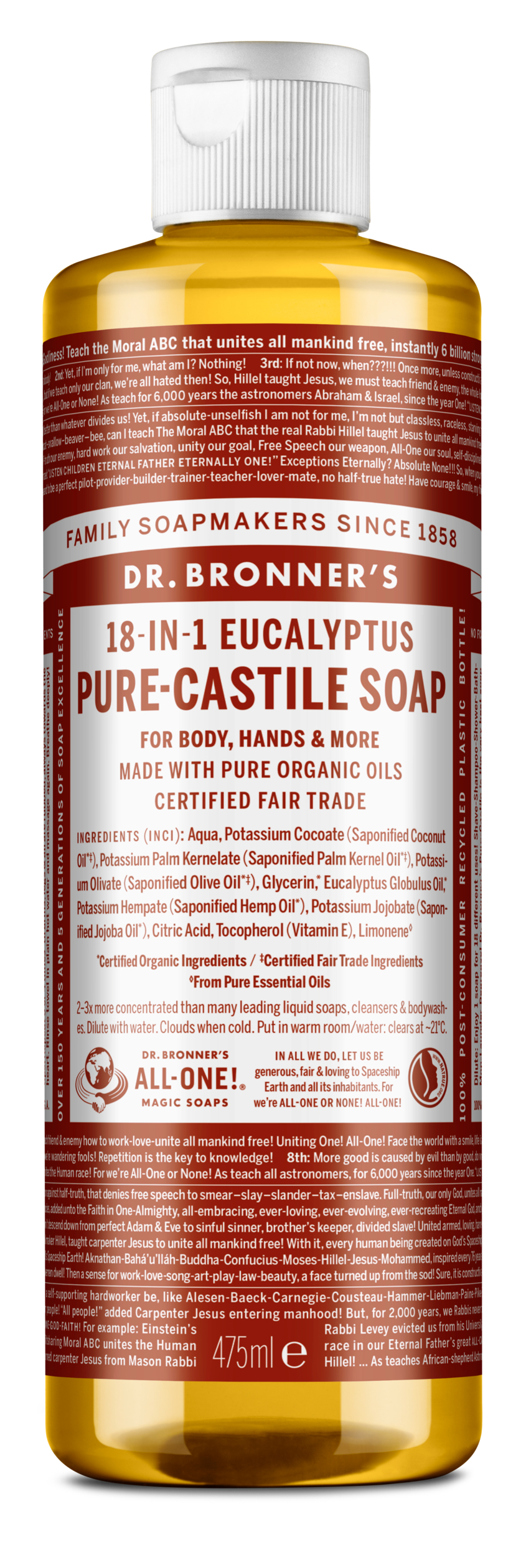Dr. Bronner's Pure Castile Liquid Soap Eucalyptus 475 ml