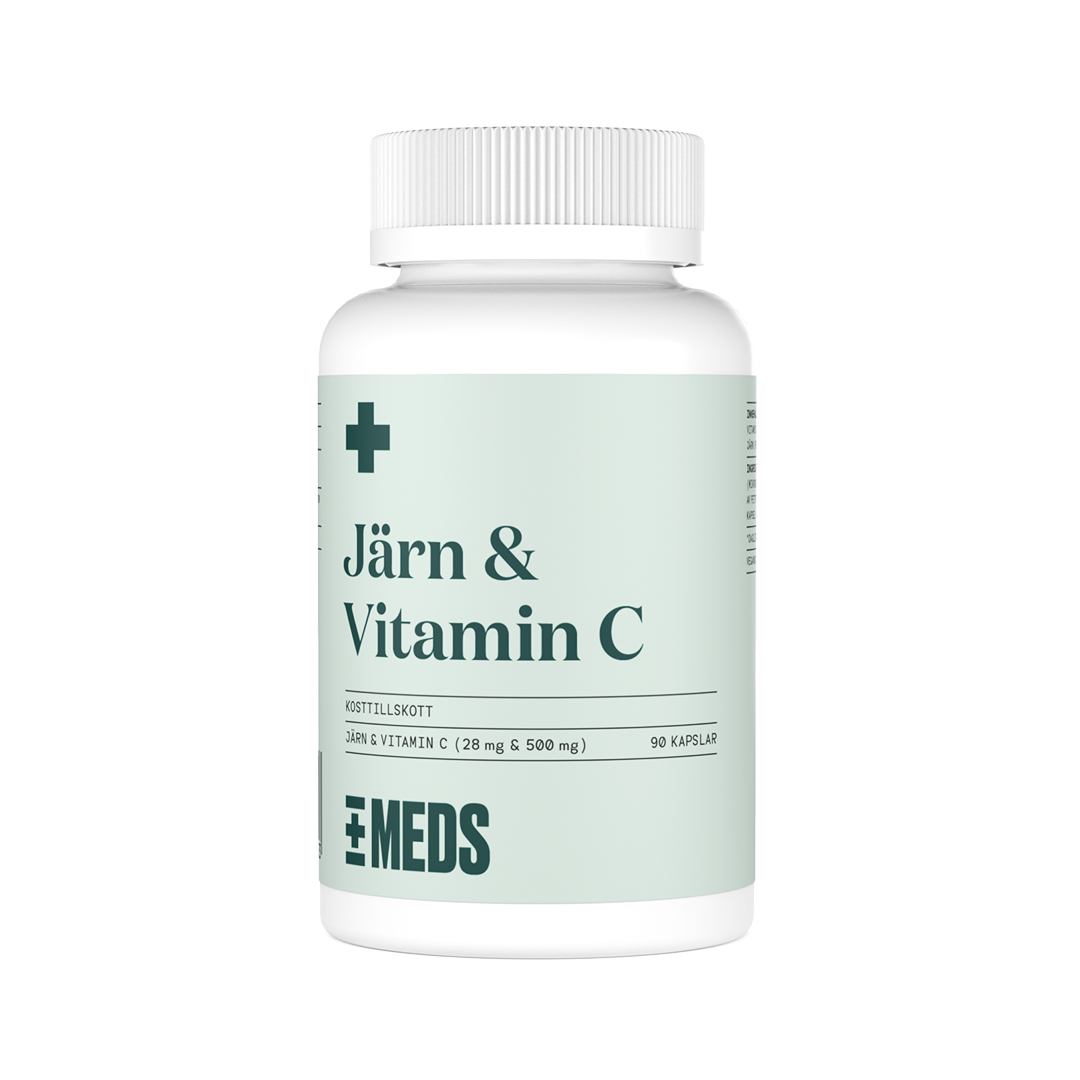 MEDS Järn 28 mg & C-vitamin 500 mg 90 kapslar
