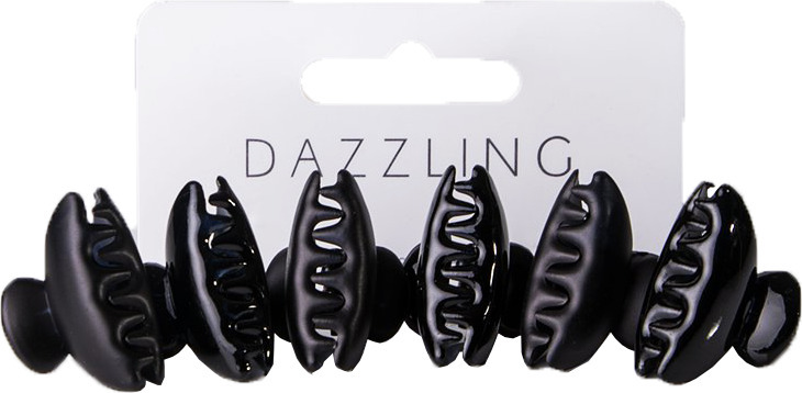 Dazzling Hårklämma clips Svarta 6-pack