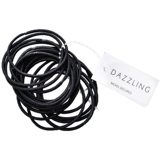 Dazzling Hårsnoddar Svarta Tunna 18-pack