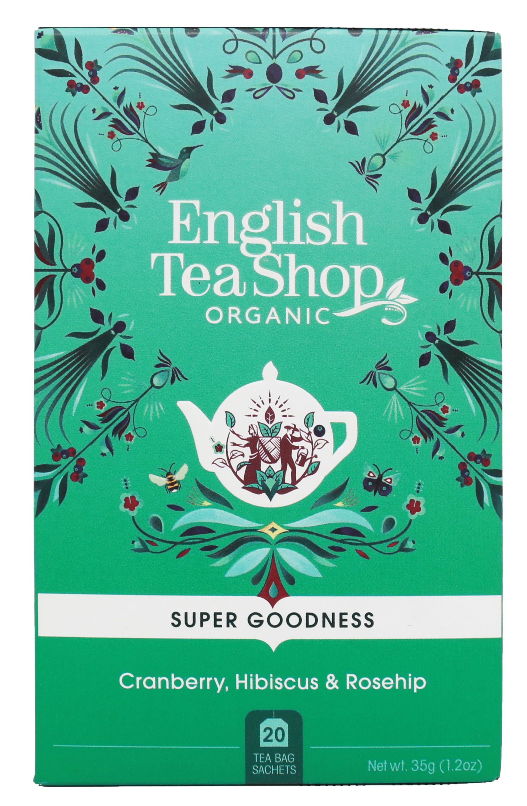 English Tea Shop Super Goodness Tranbär, Hibiskus & Nypon 35 g