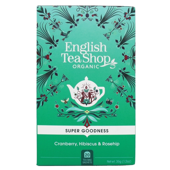 English Tea Shop Super Goodness Tranbär, Hibiskus & Nypon 35 g