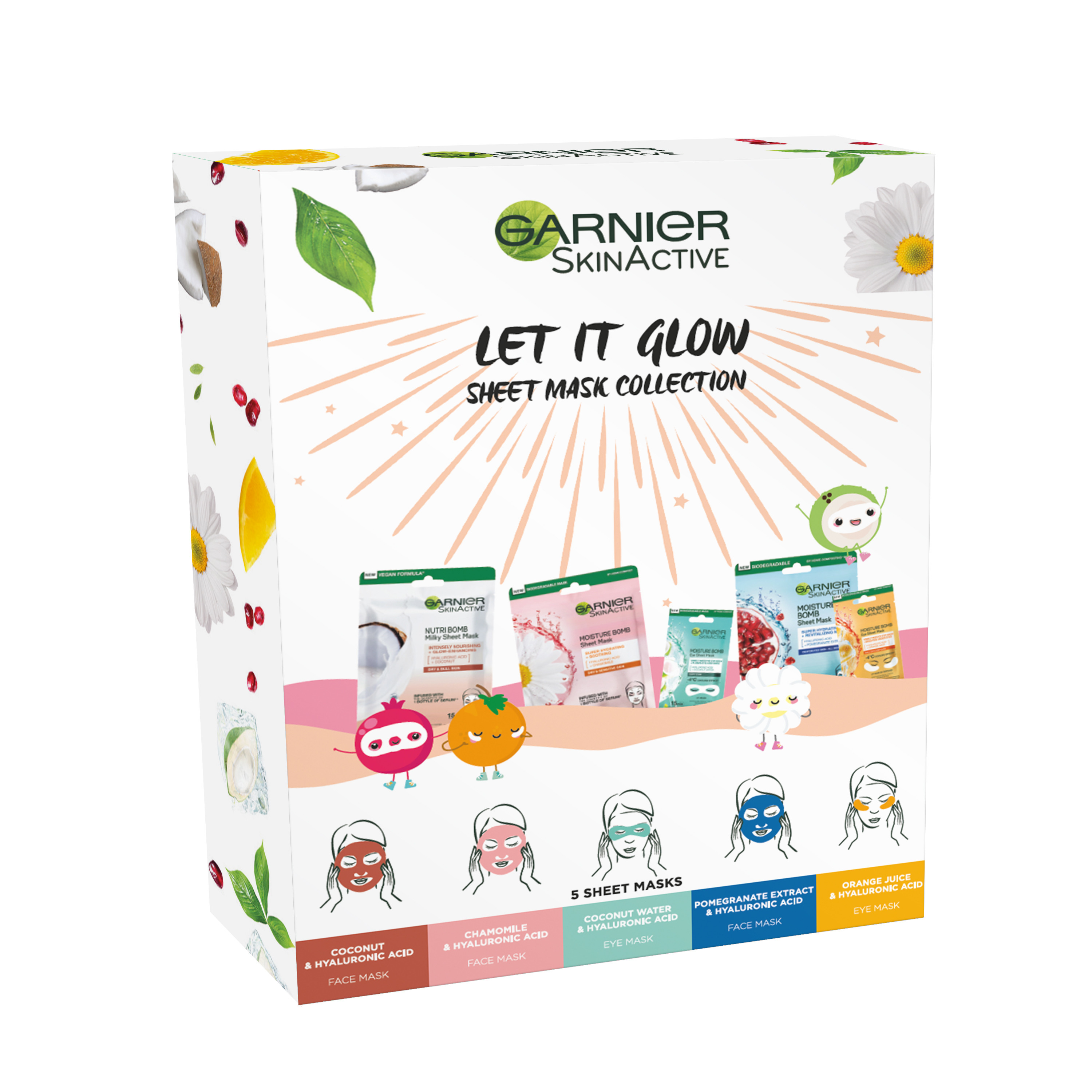 Garnier Let It Glow Tissue Mask Collection